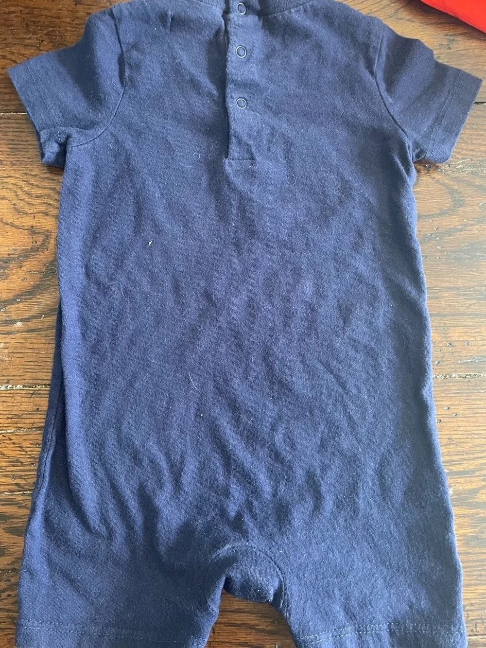 Ralph Lauren Baby 9M Navy Flag Polo Pony Short Sleeve Romper One Piece Cotton